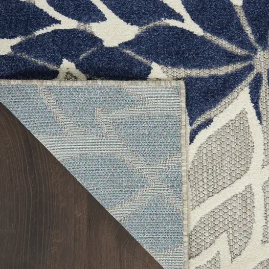 Ivory And Blue Indoor Outdoor Area Rug Photo 3