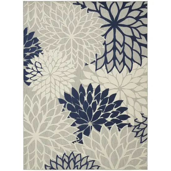 Ivory and Navy Indoor Outdoor Area Rug Photo 1