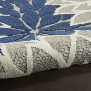 Photo of Ivory and Navy Indoor Outdoor Area Rug