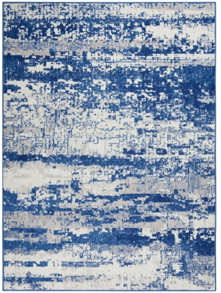 Ivory and Navy Oceanic Area Rug Photo 1