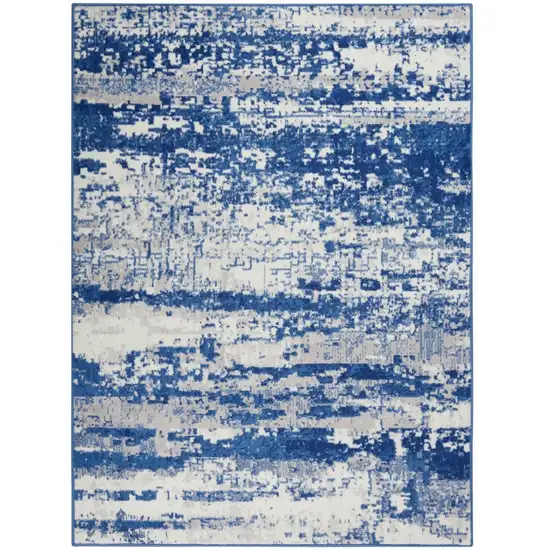 Ivory and Navy Oceanic Area Rug Photo 1