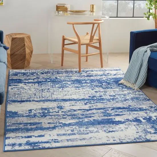 Ivory and Navy Oceanic Area Rug Photo 7