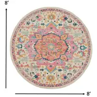 Photo of Ivory and Pink Medallion Area Rug