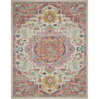 Photo of Ivory and Pink Medallion Area Rug