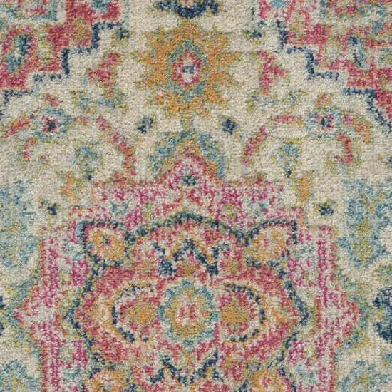 Pink And Ivory Southwestern Distressed Area Rug Photo 5