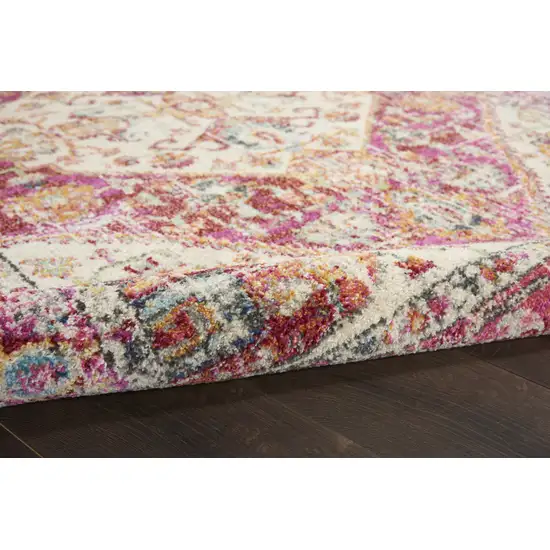 Pink And Ivory Power Loom Area Rug Photo 5