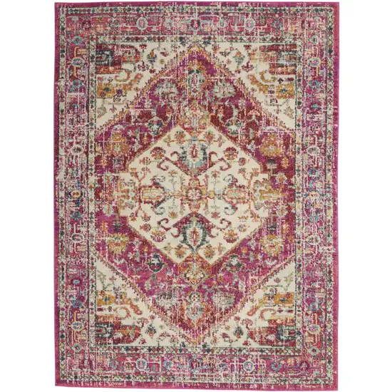 Pink And Ivory Power Loom Area Rug Photo 9