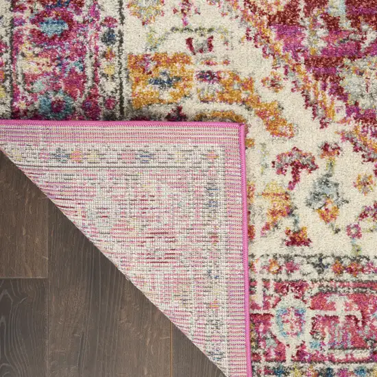 Pink And Ivory Power Loom Area Rug Photo 4