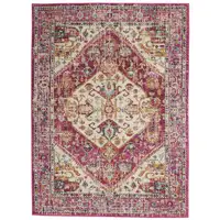 Photo of Ivory and Pink Oriental Area Rug