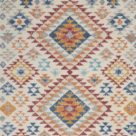 Ivory and Red Diamonds Area Rug Photo 8