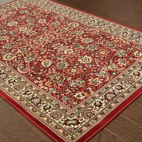 Ivory and Red Oriental Area Rug Photo 7