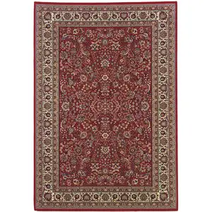 Photo of Ivory and Red Oriental Area Rug