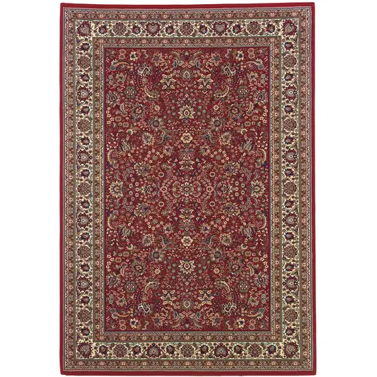 Ivory and Red Oriental Area Rug Photo 2