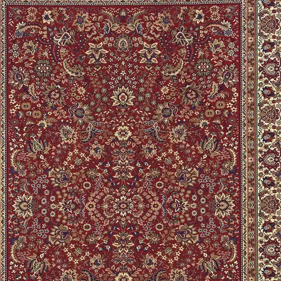 Ivory and Red Oriental Area Rug Photo 4