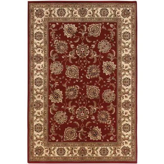 Ivory and Red Oriental Area Rug Photo 2