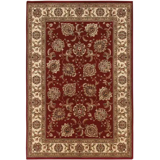 Ivory and Red Oriental Area Rug Photo 5