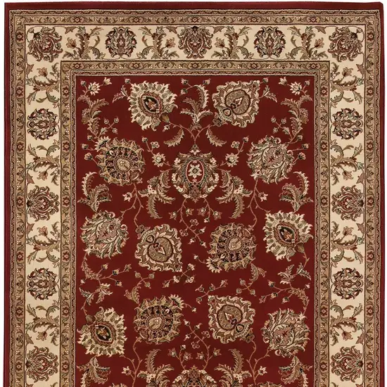 Ivory and Red Oriental Area Rug Photo 4