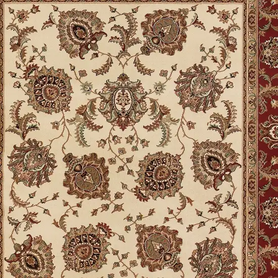 Ivory and Red Oriental Area Rug Photo 2