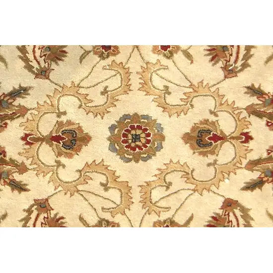 Ivory and Red Oriental Hand Tufted Non Skid Area Rug Photo 6