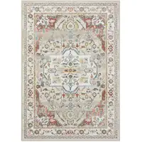 Photo of Ivory and Red Oriental Power Loom Area Rug