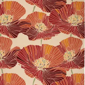 Photo of Ivory and Sunset Floral Hand Hooked Area Rug