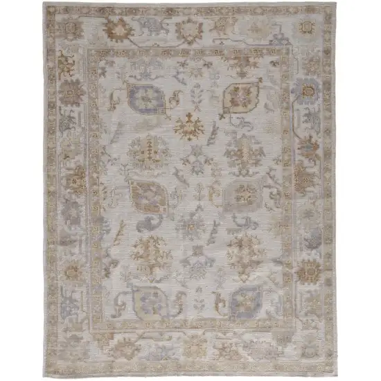 Ivory and Tan Medallion Handmade Distressed Indoor Outdoor Area Rug Photo 4