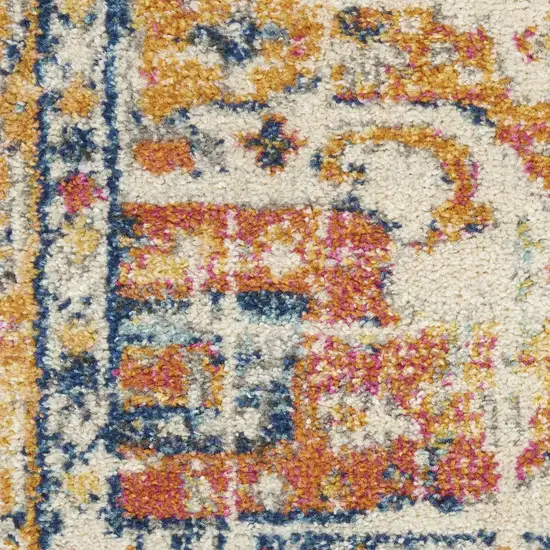 Yellow And Ivory Dhurrie Area Rug Photo 9