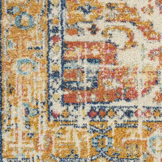 Yellow And Ivory Dhurrie Area Rug Photo 4