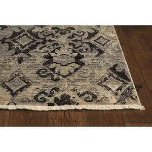 Photo of Ivory or Beige Antique Pattern Runner Rug