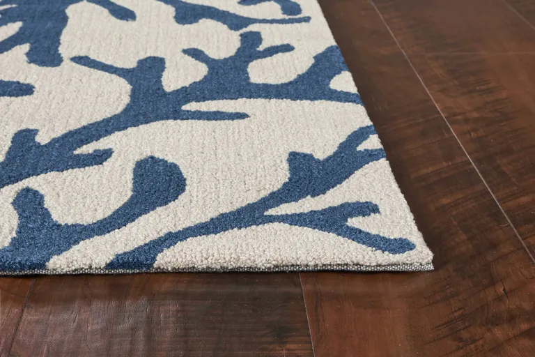 Ivory or Blue Coral Area Rug Photo 5