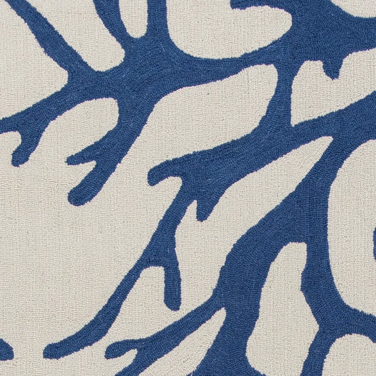 Ivory or Blue Coral Area Rug Photo 2