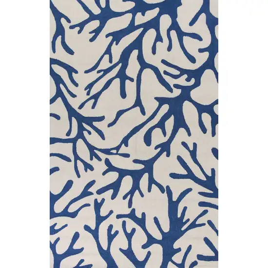 Ivory or Blue Coral Area Rug Photo 1