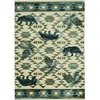 Photo of Ivory or Blue Lodge Area Rug