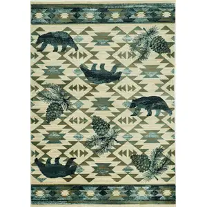 Photo of Ivory or Blue Lodge Area Rug