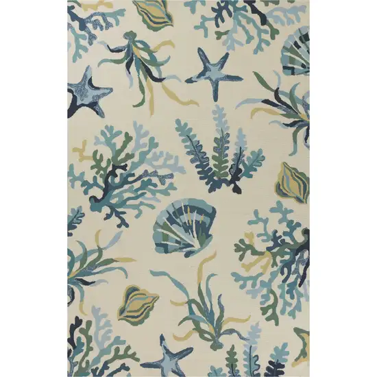 Ivory or Blue Ocean UV Treated Area Rug Photo 1