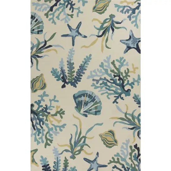 Ivory Or Blue Ocean Uv Treated Area Rug Photo 2