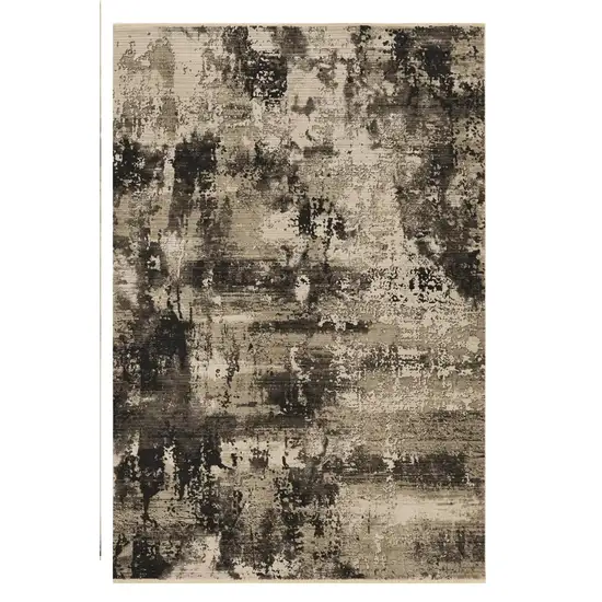 Ivory Or Charcoal Abstract Area Rug Photo 2