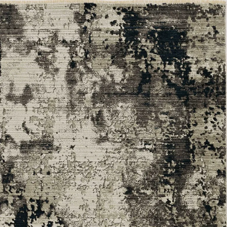 Ivory or Charcoal Abstract Area Rug Photo 1