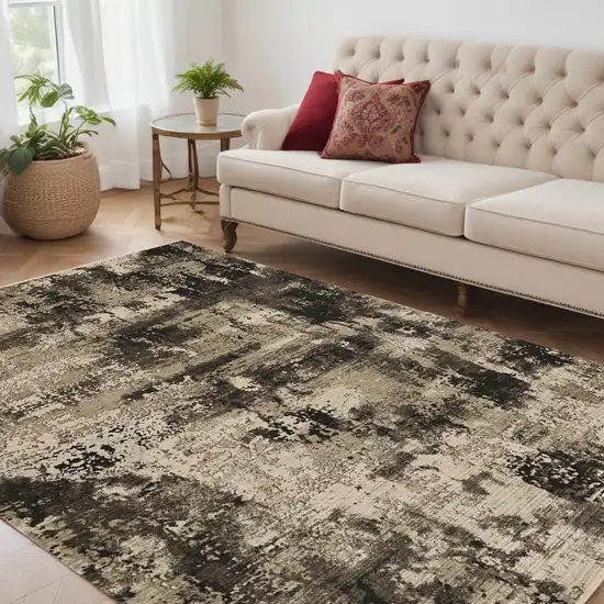 Ivory Or Charcoal Abstract Transitional Indoor Area Rug Photo 1