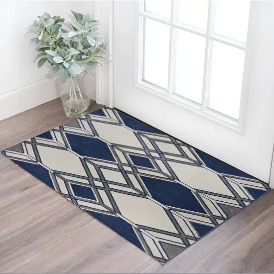 Ivory Geometric Area Rug Photo 1