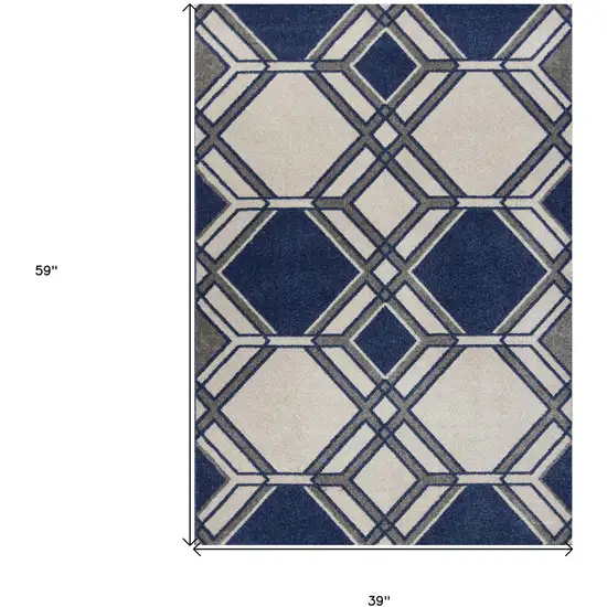 Ivory Or Denim Uv Treated Polypropylene Area Rug Photo 3