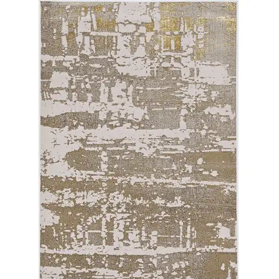 Ivory Or Gold Abstract Area Rug Photo 2