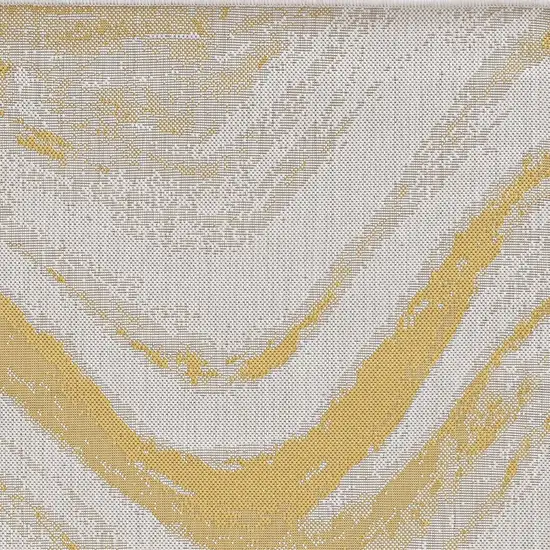 Ivory or Gold Abstract Brushstrokes Indoor Area Rug Photo 1