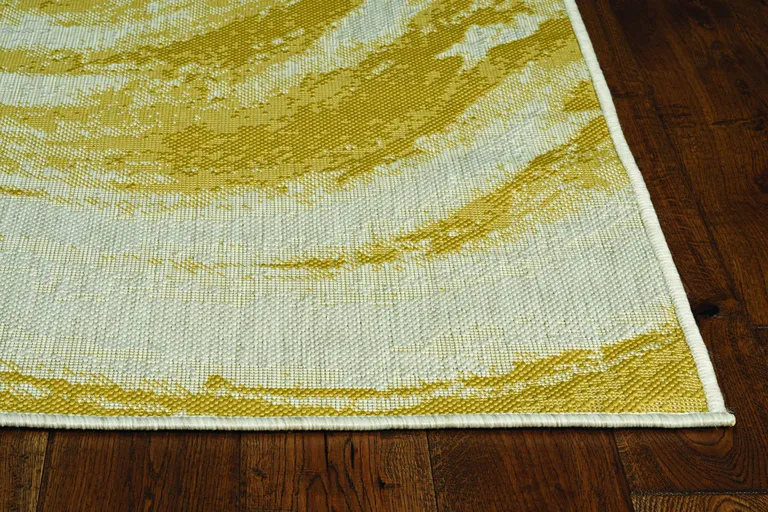 Ivory or Gold Polypropylene Area Rug Photo 1