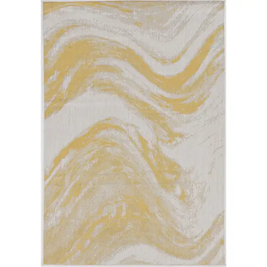 Ivory or Gold Polypropylene Area Rug Photo 3