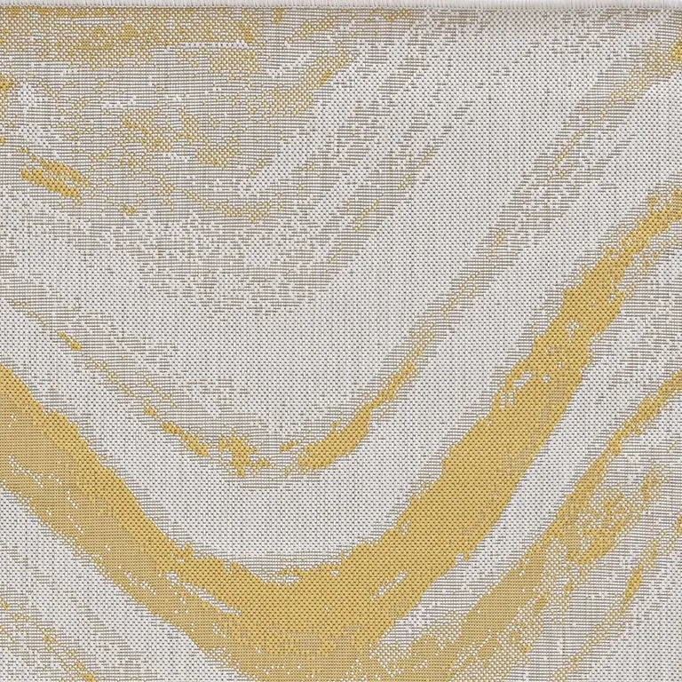 Ivory or Gold Polypropylene Area Rug Photo 1