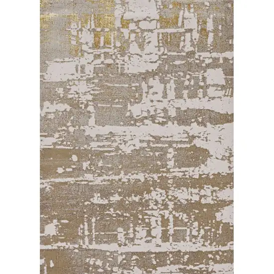 94 X 130 Ivory Or Gold Polypropylene Or Polyester Rug Photo 2