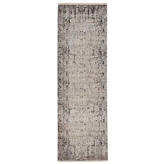 2' X 8' Ivory Or Grey Abstract Cracks Runner Rug Photo 2