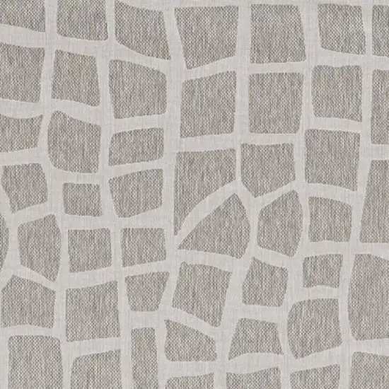 Ivory Or Grey Abstract Tiles Indoor Area Rug Photo 6