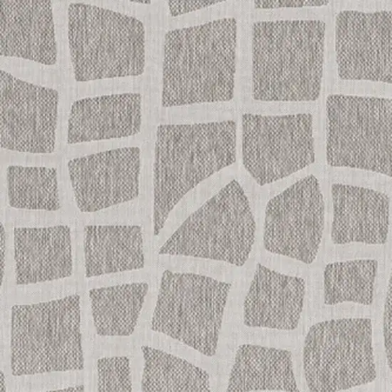 Ivory Or Grey Abstract Tiles Indoor Area Rug Photo 5